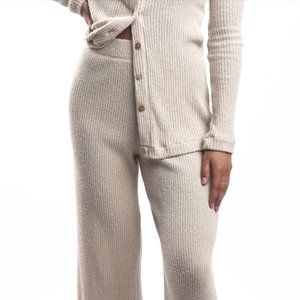 Enza Costa Terry Knit Pant In Beige